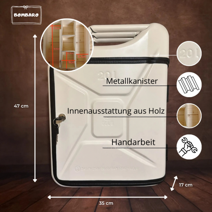 Weißer Kanister Bar (Whisky Modell) – Bild 2